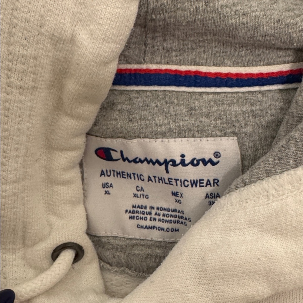 Champion White Hoodie with Blue Logo - Picture 4 of 5
